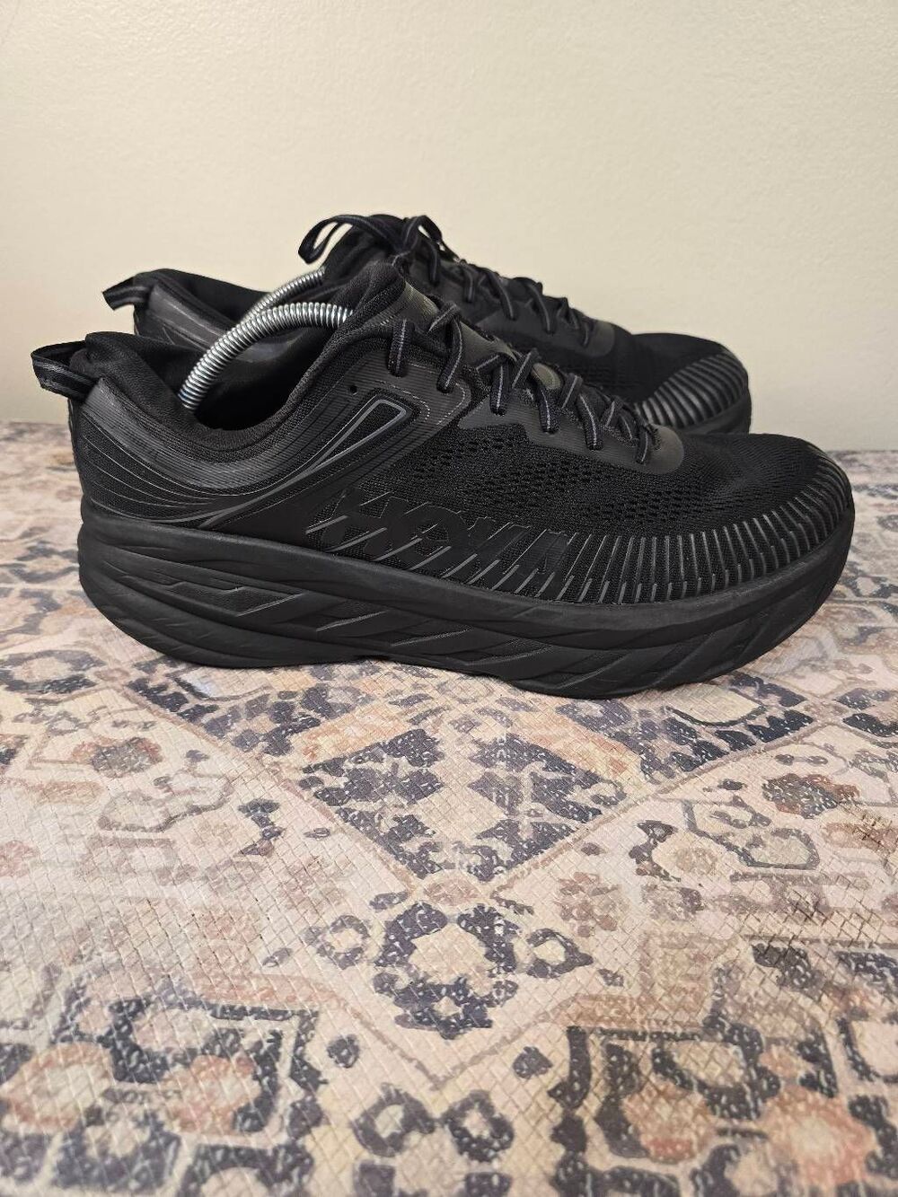 Hoka One One Bondi 7 Triple Black Wide Men's Running Shoes Size 13 2E EE Wide